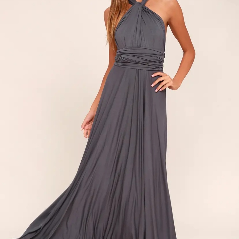 Tricks of the Trade Dark Grey Infinity Maxi Dress